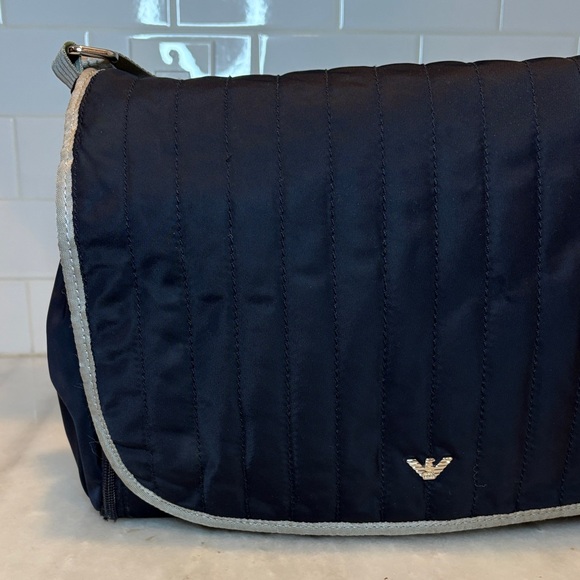Armani Emporio Navy Blue Designer Baby Diaper Weekender Messenger Bag Set - Picture 2 of 16